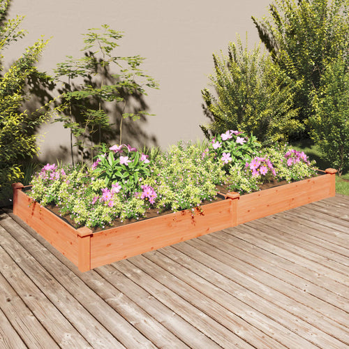 Strat grădină înălțat cu căptușeală maro 240x120x25cm lemn brad Lando