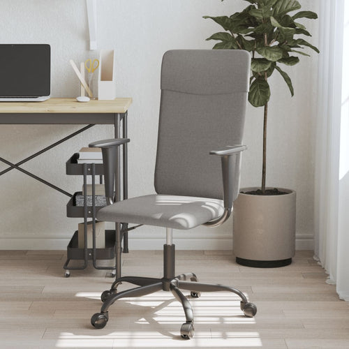 Scaun de birou reglabil în înălțime, gri închis, textil