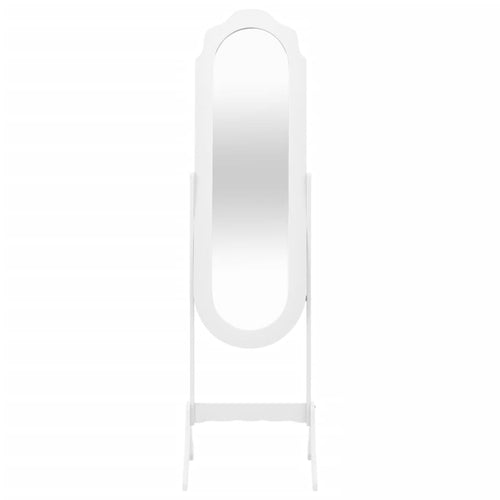 Oglindă independentă, alb, 45,5x47,5x160 cm, lemn compozit Lando