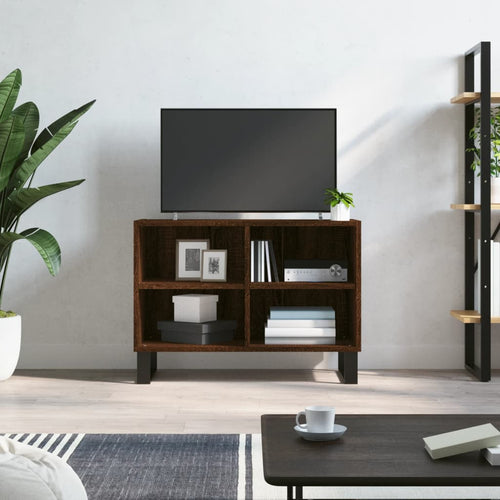 Comodă TV, stejar maro, 69,5x30x50 cm, lemn compozit Lando