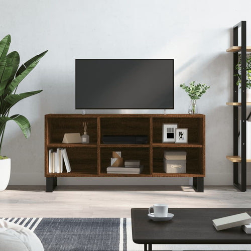 Comodă TV, stejar maro, 103,5x30x50 cm, lemn compozit Lando