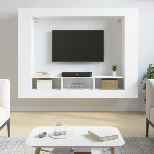 Comodă TV, alb, 152x22x113 cm, lemn prelucrat