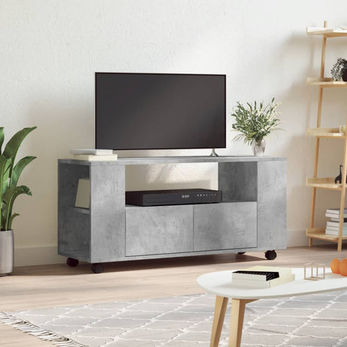 Comodă TV, gri beton, 102x34,5x43 cm, lemn prelucrat Lando