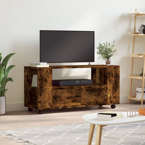 Comodă TV, stejar fumuriu, 102x34,5x43 cm, lemn prelucrat Lando