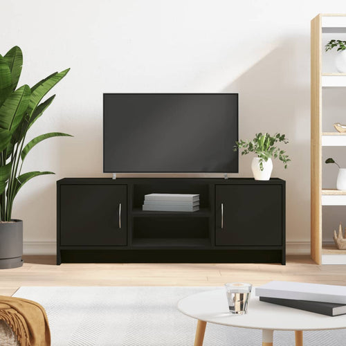 Comodă TV, negru, 102x30x37,5 cm, lemn prelucrat Lando