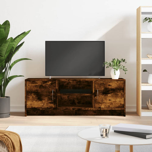 Comodă TV, stejar afumat, 102x30x37,5 cm, lemn prelucrat Lando