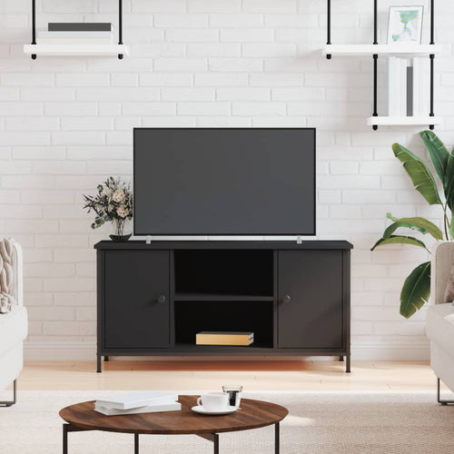 Comodă TV, negru, 100x40x50 cm, lemn prelucrat Lando