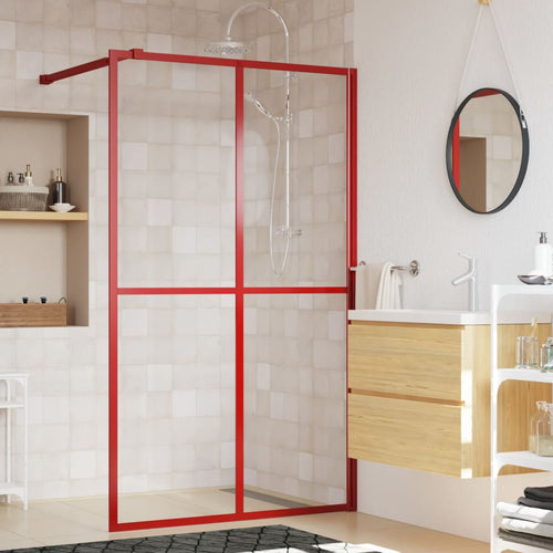 Paravan de duș walk-in, roșu, 140x195cm sticlă ESG transparentă Lando