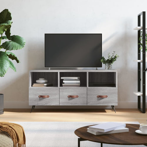 Dulap TV, gri sonoma, 102x36x50 cm, lemn prelucrat Lando