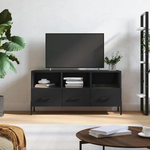 Dulap TV, negru, 102x36x50 cm, lemn prelucrat Lando