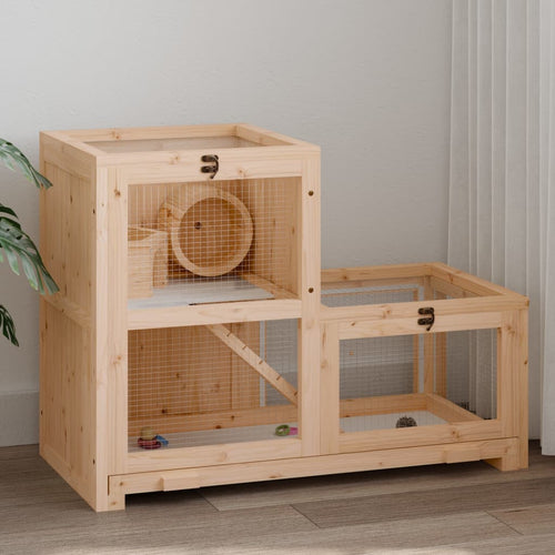 Cușcă pentru hamsteri, 81x40x60 cm, lemn masiv de brad Lando