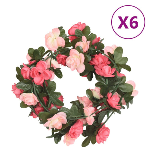Ghirlande de flori artificiale, 6 buc., roze, 240 cm