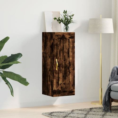 Dulap de perete, stejar fumuriu, 34,5x34x90 cm, lemn prelucrat