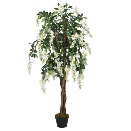 Arbore artificial wisteria 560 frunze 80 cm verde și alb