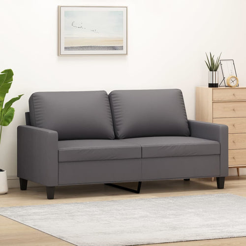 Canapea cu 2 locuri, gri, 140 cm, piele ecologică Lando