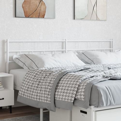 Tăblie de pat metalică, alb, 193 cm