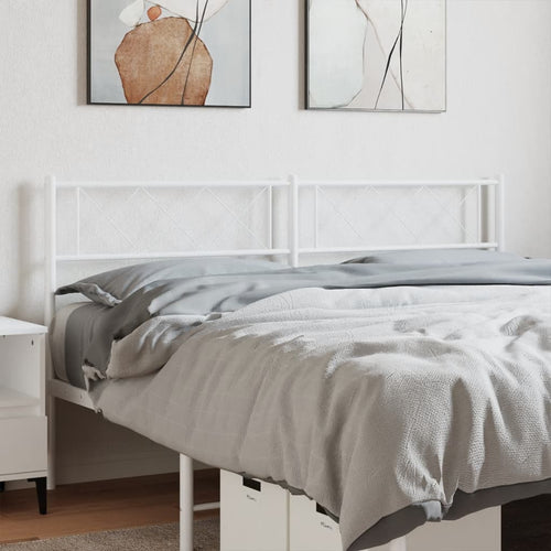 Tăblie de pat metalică, alb, 135 cm