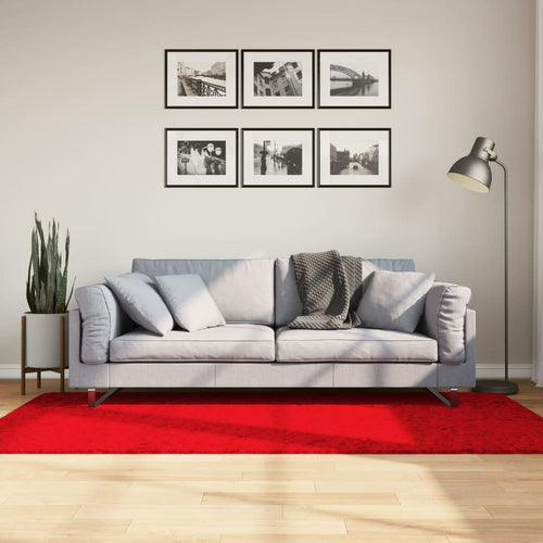 Covor HUARTE, fir scurt, moale și lavabil, roșu, 100x200 cm