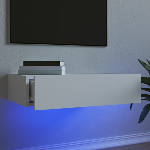 Dulap TV cu lumini LED, alb, 60x35x15,5 cm Lando