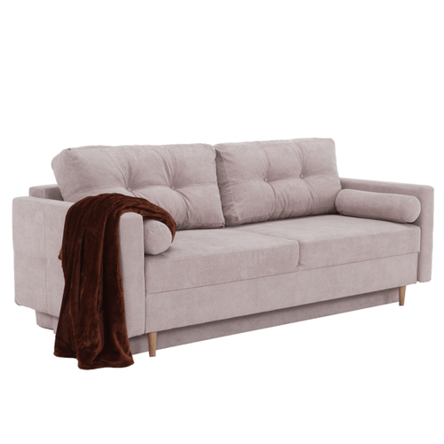 Canapea extensibilă, material textil roz antic, AURELIA Lando