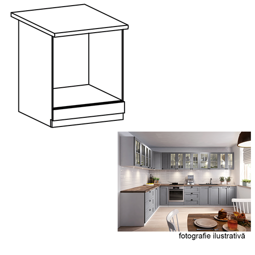 Cabinet pentru cuptor încorporabil, gri mat/alb, LAYLA D60ZK Lando
