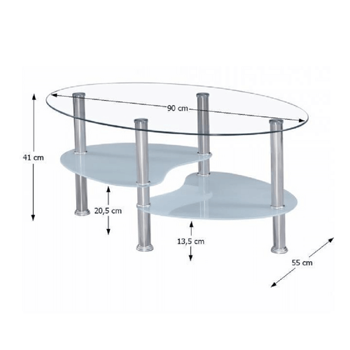 Măsuţă de cafea, oţel/sticlă transparentă/sticlă de culoarea laptelui, WAVE NEW Lando