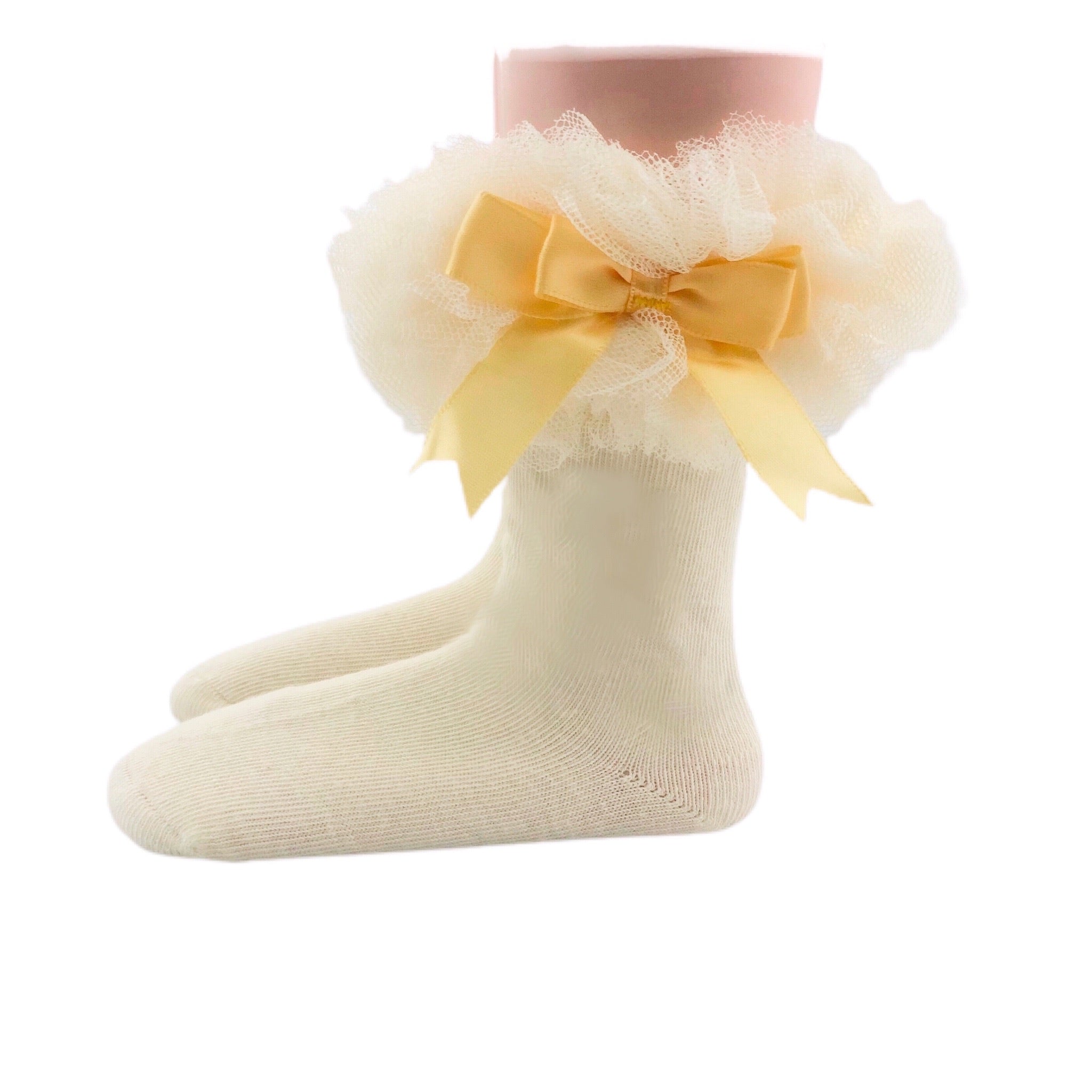 Fluffy Baby Yellow Tutu Socks Boutique