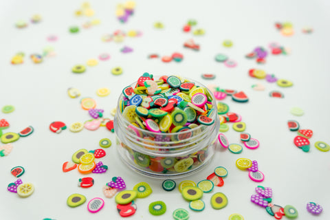 20gm, Polymer Clay Slices, Strawberry Clay Slices, Fruit Shaped Clay Slices  for Resin, Clay Slices Crafts, Pink Strawberries Confetti Loose Clay, Food