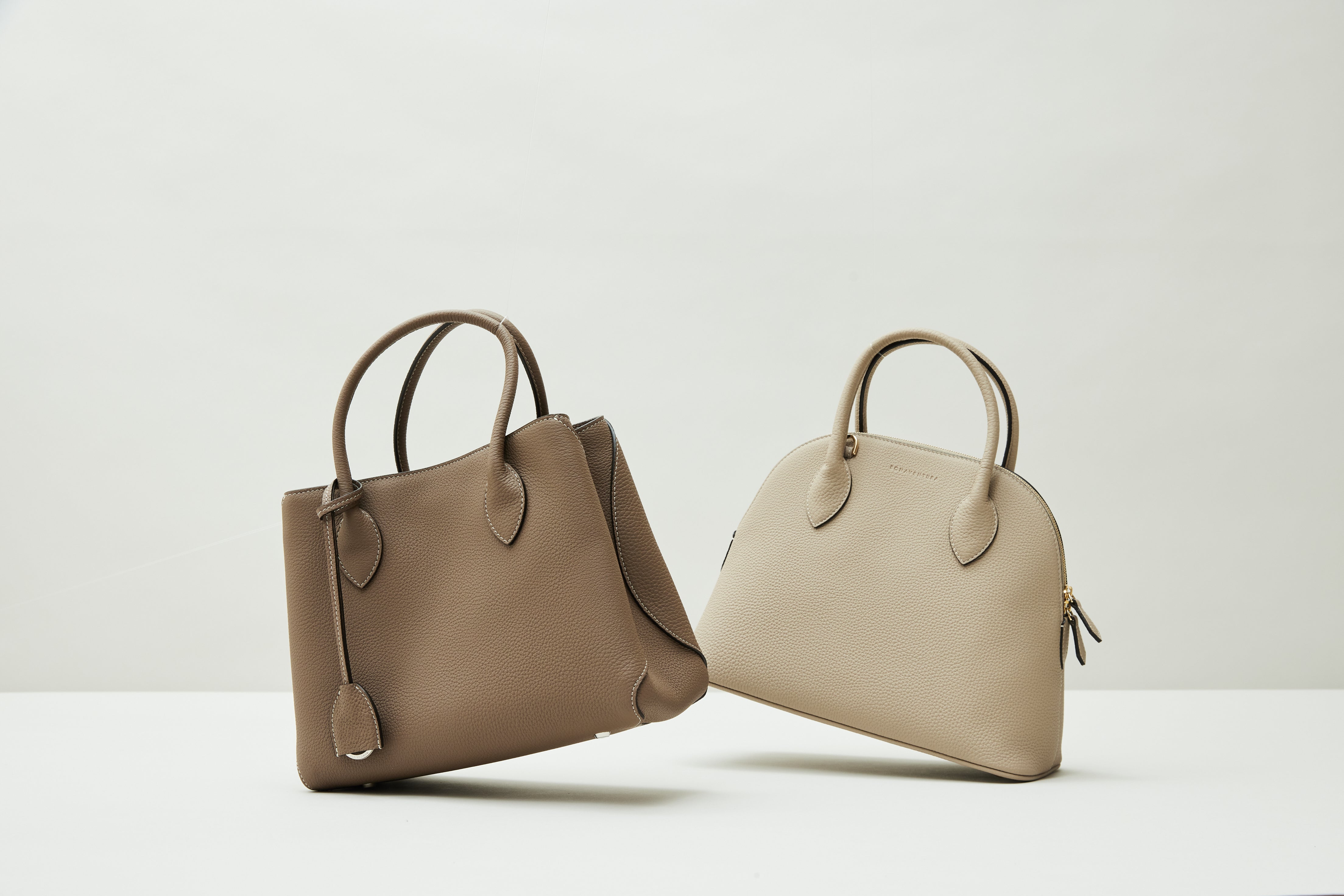 Two BONAVENTURA handbags made of genuine Fjord leather.