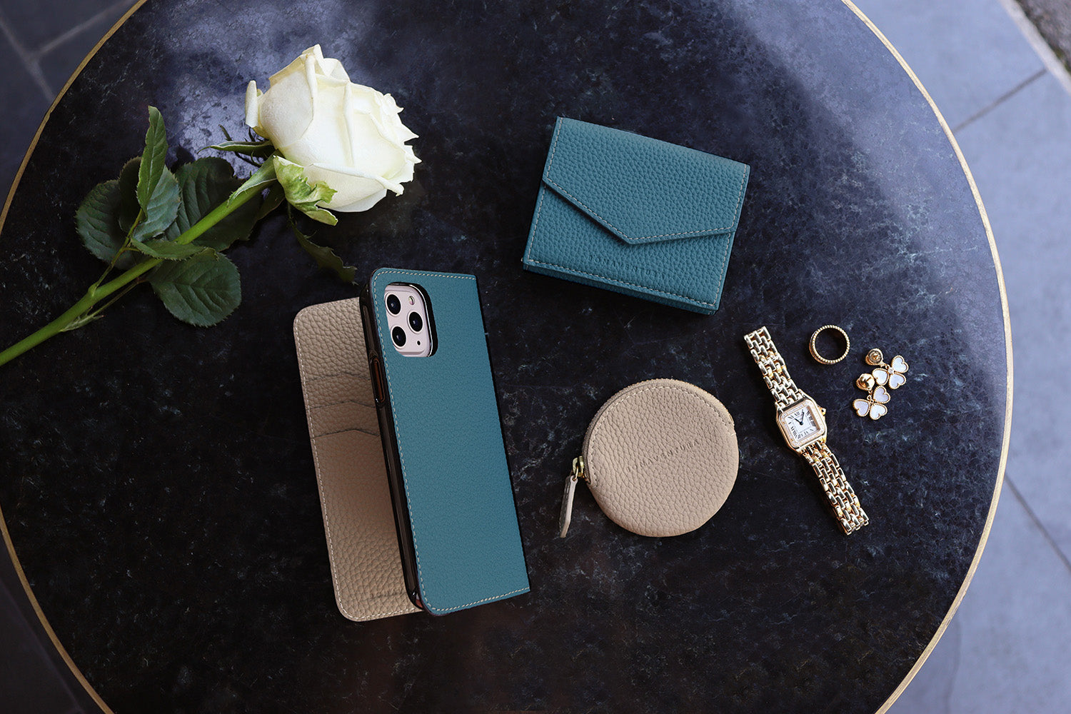 Stylish leather accessories and iPhone leather case