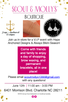 Charlotte Permanent Jewelry Pop-Up Scout & Molly's x Hope Anchored Designs