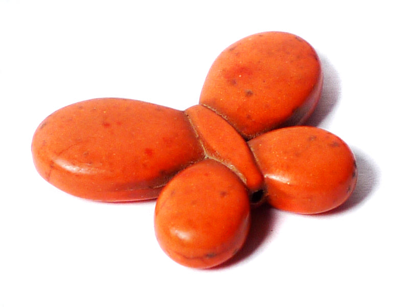 Howlith Perlen “Schmetterling“ in orange - 2 Stück