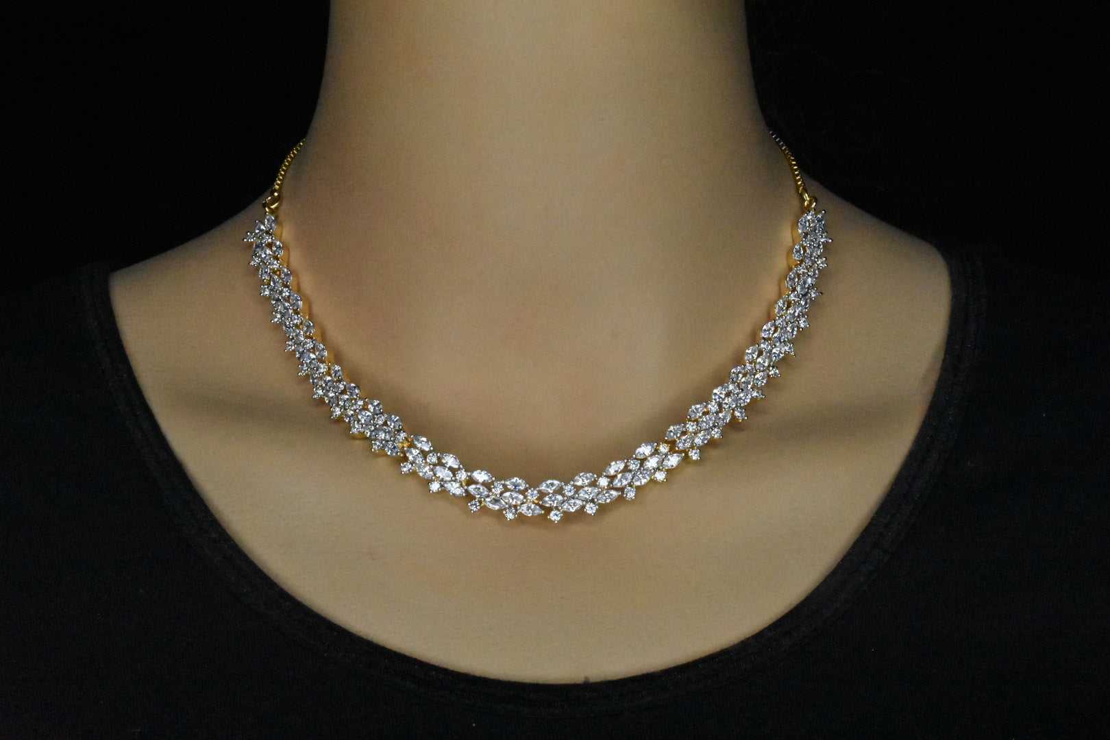 Simple real shop diamond necklace