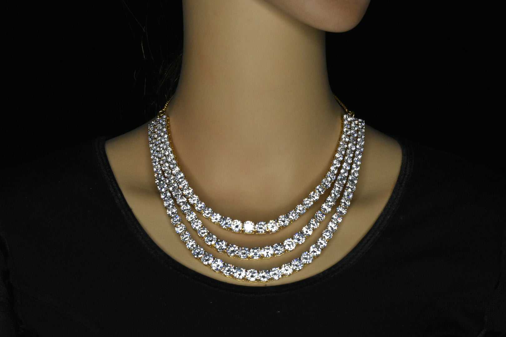 3 layer diamond necklace