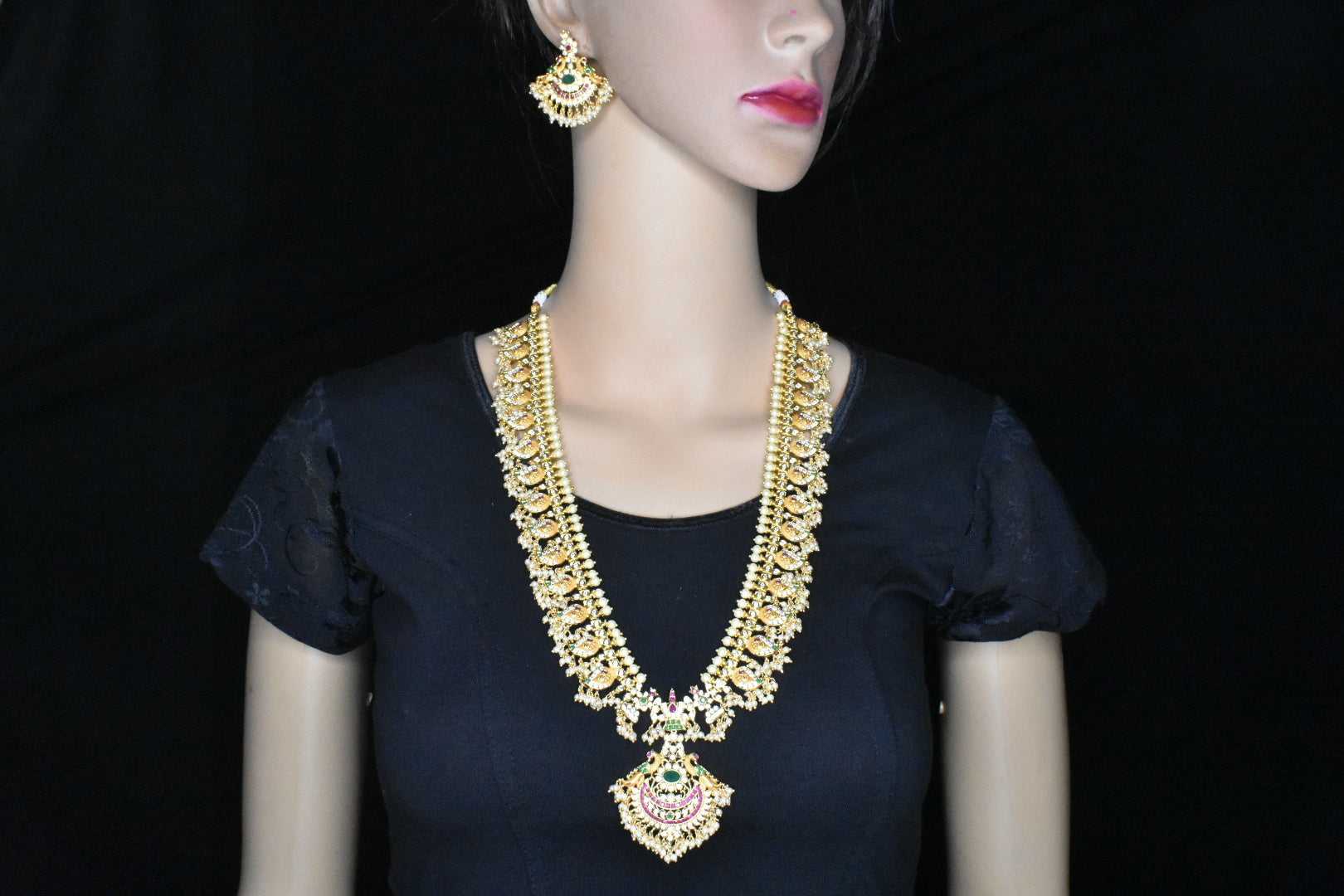 Peacock Guttapusalu Necklace Earrings | Asp fashion jewellery