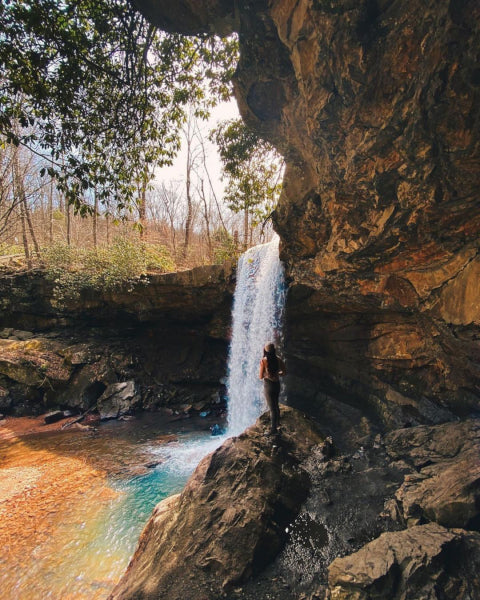 Cucumber Falls as seen from the side in Ohiopyle State Park