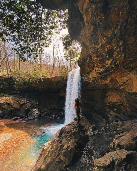 Cucumber Falls as seen from the side in Ohiopyle State Park