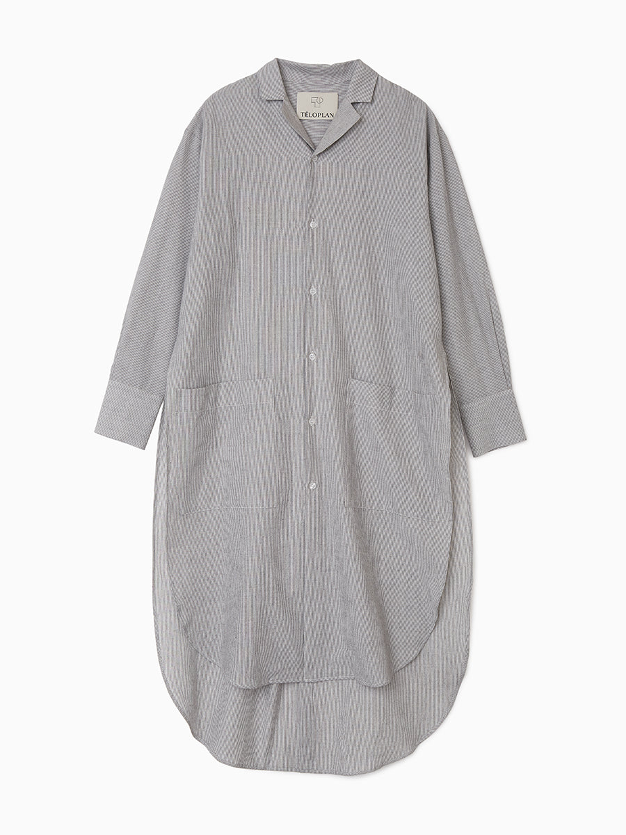 Nataniel Stripe Long Shirtsteloplan - シャツ/ブラウス(七分/長袖)