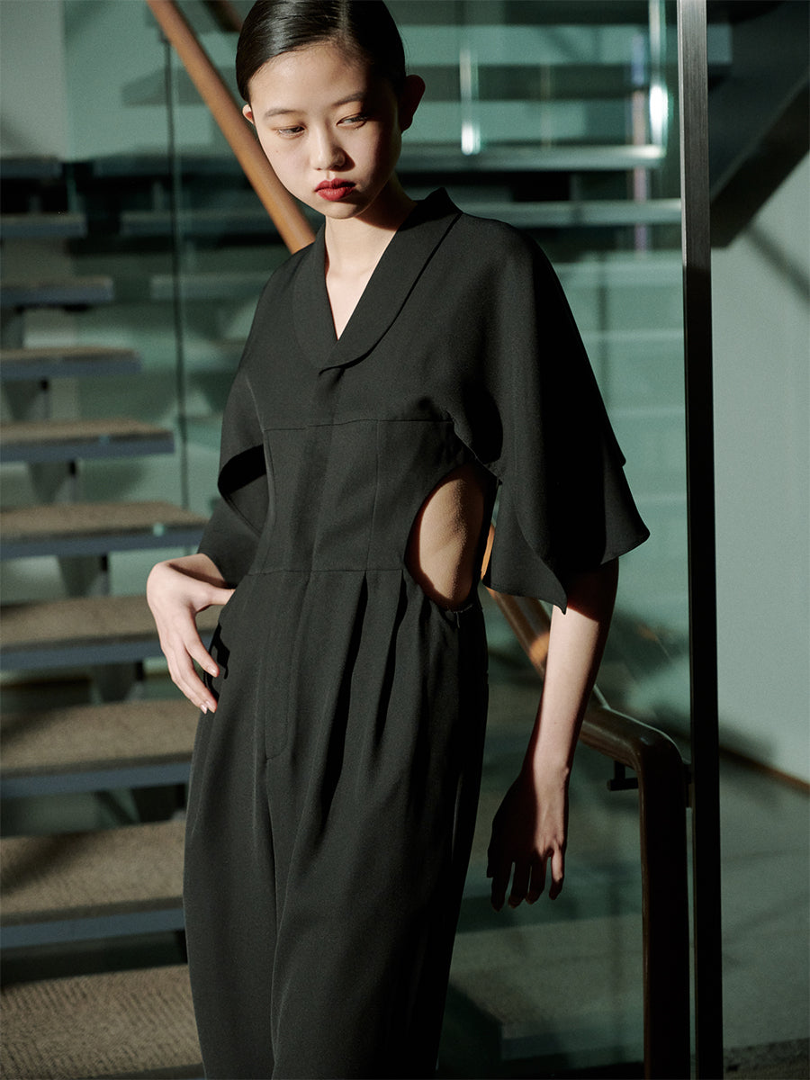 teloplan Armin Jumpsuit / Black テーロプラン | eclipseseal.com