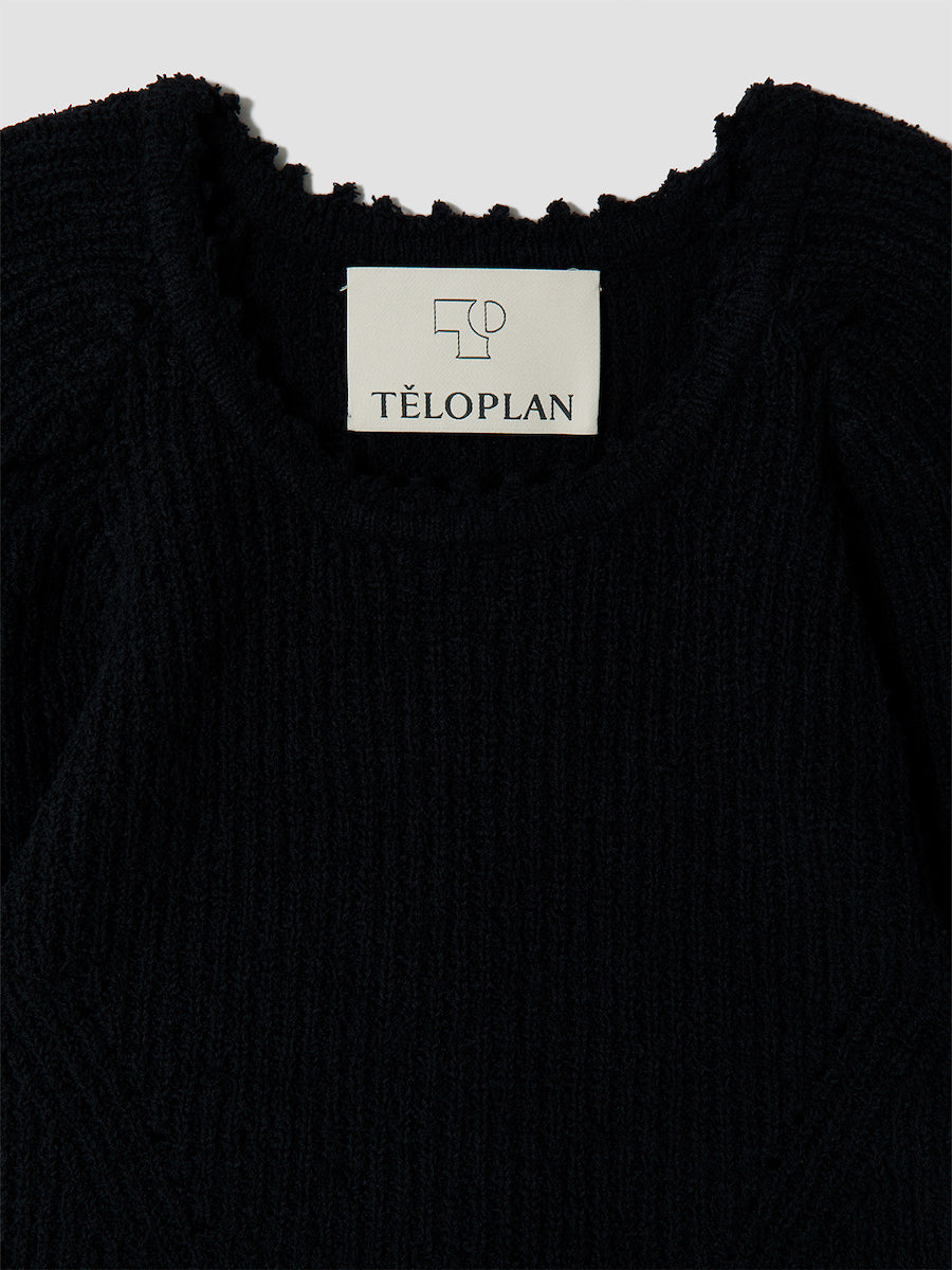 teloplan Fai knit top / Black 直販最安価格 www.kohenoor.tv