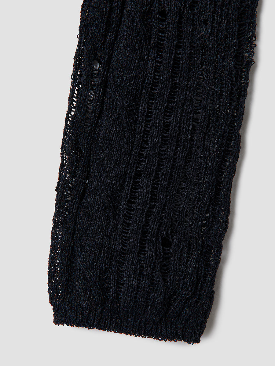 Seji Two-Piece Cable Knit Top / Black