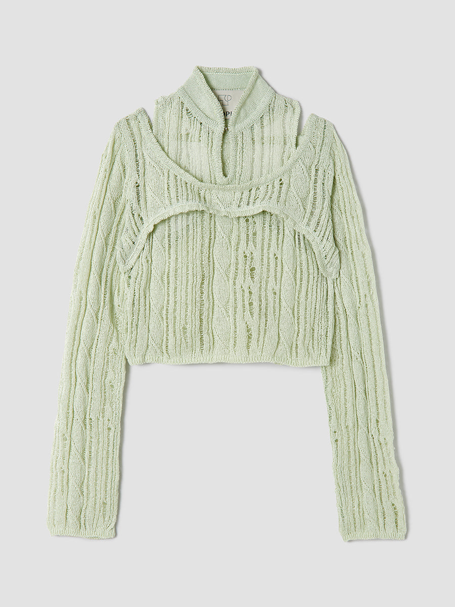 Seji Two-Piece Cable Knit Top / Mint