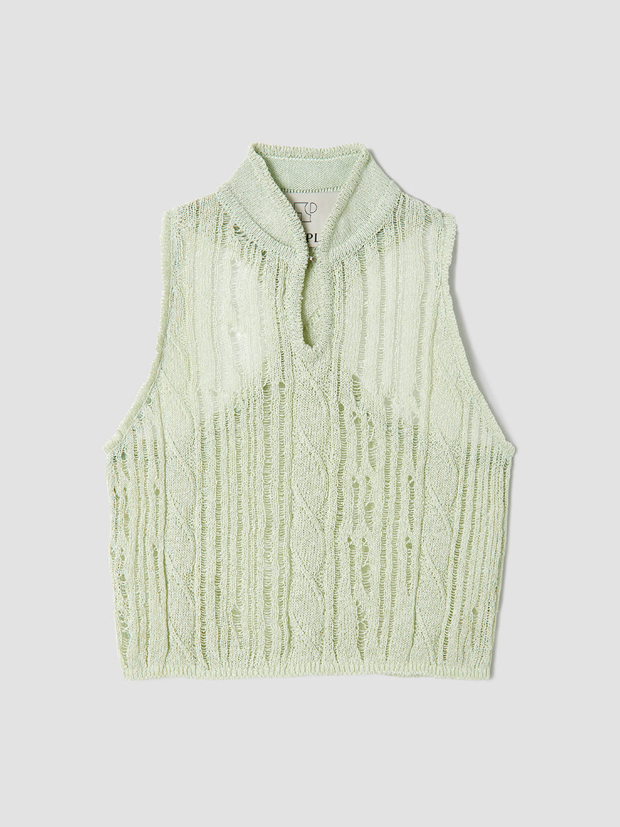 Seji Two-Piece Cable Knit Top / Mint