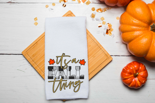 It's Fall Y'all Pumpkin Fall Waffle Weave Dish Towels, Dishtowels