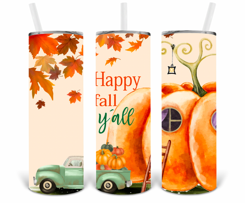 Happy Fall Y'all Gnome Tumbler