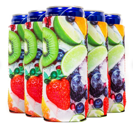 Ultra 12 Ounce Neoprene Slim Can Cooler 4 Pack Assorted