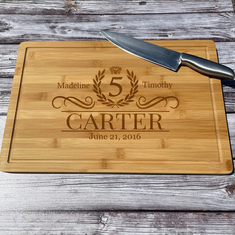 5 year anniversary cutting board