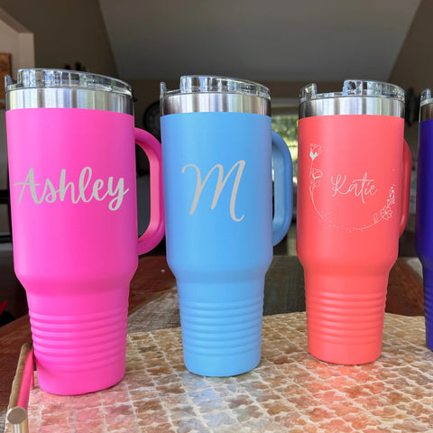 Personalized Tumbler with Handle
