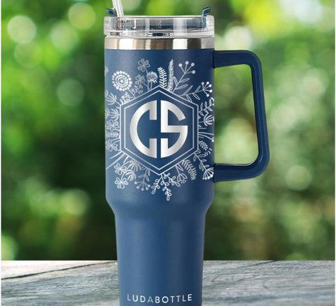 Floral Whispers Monogram Tumbler