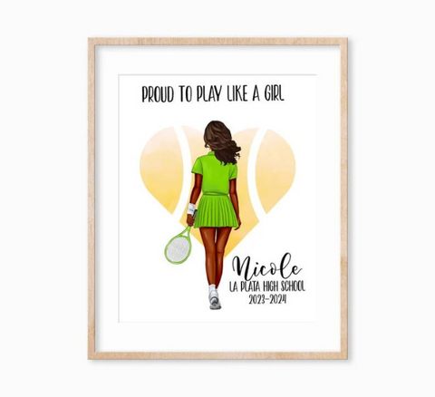 Tennis Fan Personalized Girl Thermos